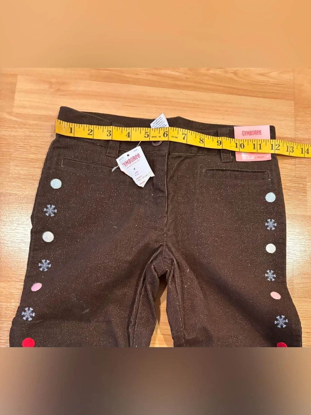 Gymboree Y2K Brown Sparkly Flare Corduroy Pants